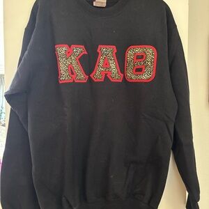 Kappa Alpha Theta Sorority Sweatshirt with Red and Leopard Accents